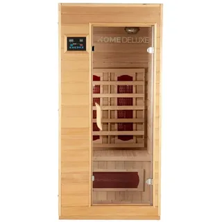 HOME DELUXE Infrarotkabine REDSUN - S, BxTxH: 90 x 90 x 190 cm, 50 mm, für 1 Person, 4 Hochleistungs-Infrarotstrahler, Infrarotsauna braun