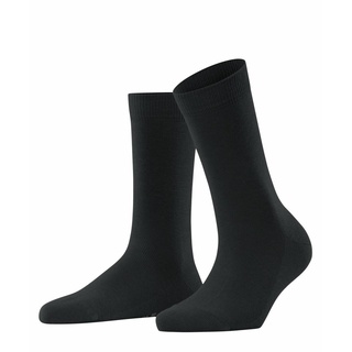 Falke Damen Socken Family SO, Kurzsocken, einfarbig Schwarz 39-42