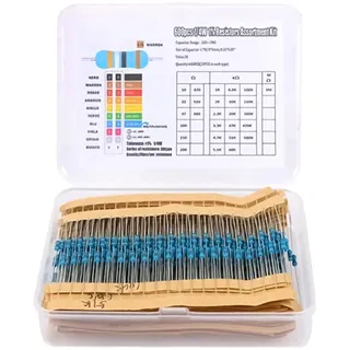 600 Pcs Widerstand Set 1/4W Metallfilm Widerstände Sortiment Kit 30 Werte von 10 Ohm bis 1M Ohm mit 1% Toleranz Hochpräzise Resistor Kit für Elektronik Projekte und Schaltungsbau Boxed Set