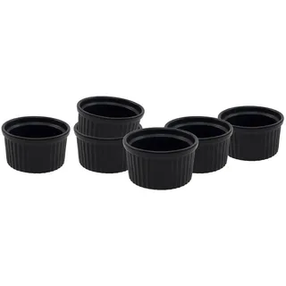 HIT Trading Crème brû­lée Schalen 6er Set LOUIS, Ø 8,5 cm - Schwarz - Keramik - 6er-Set