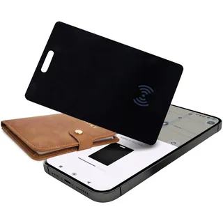 Wallet Tracker Karte für Android, Kabellos Wiederaufladbarer Smart Tracking Karte, Dünne Geldbörsen Tracker Karte Kompatibel mit Google Find Hub APP (Android NUR), für Koffer/Taschen, Schwarz
