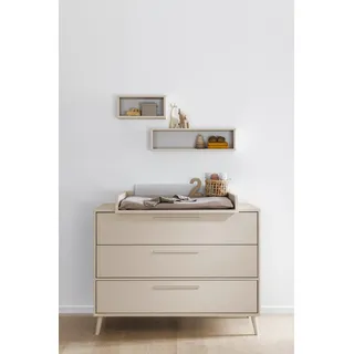 Paidi Wickelkommode PAIDI "EEFJE in Beige, 3 Schubladen mit Soft-Close, verschiedene Ausführungen", cashmere, beige, cashmere, beige, B:124cm H:93cm T:57cm, Holzwerkstoff, Wickelkommoden, Wickelkommode, langlebige Kommode, geprüfte Sicherheit, Wickeltisch aus 