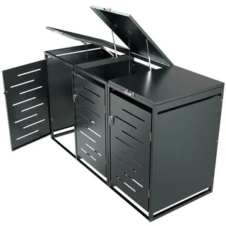 Juskys Mülltonnenbox Arel 197 x 116 x 80 cm grau