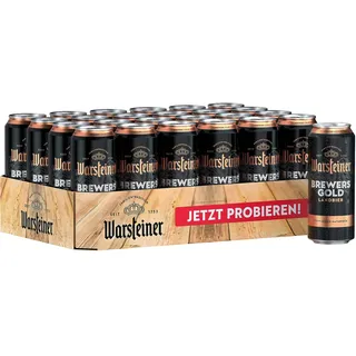 Warsteiner Brewers Gold Dosenbier, mild süffiges naturtrübes helles Landbier, EINWEG (24 x 0.5 L Dose)