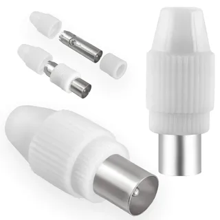 1x Antennenstecker für Kabelfensehen DVB-C Radio und DVB-T2 TV Antennen IEC Stecker (männlich) für Koaxial Antennenkabel Kupplung Kabel BK Anlagen UHD HQ 4K von HB-DIGITAL