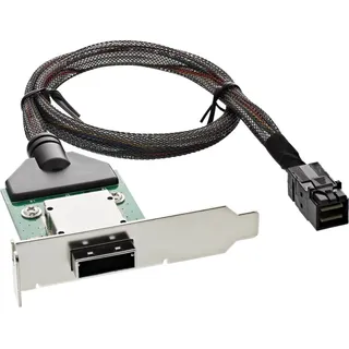 InLine SAS HD LP PCI Slotblech m. Kabel, ext. SFF-8088 auf int. SFF-8643, 0,75m - Schwarz/Silber/Grün