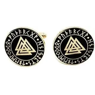 Patch Nation Valknut Knoten der Erschlagenen Wikinger Viking Cosplay Cufflinks Manschettenknöpfe im Präsentationsbox