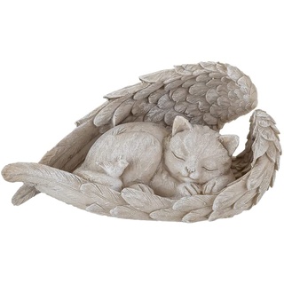 Katze Hund Engel Haustier Denkmal Grab Marker Tribut Statue, Deko Haustier Gedenken Tier Garten Statue, Polyresin, Gedenkstein Katze/Hund, Hundeengel-Gedenkstatue erinnert (Engel Katze)
