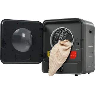 OKWISH Mini Wäschetrockner 49x43x59cm 3 kg bis 4,5 kg Wandmontage Kompakter Elektrischer Ablufttrockner mit 5 Programmen Überhitzungsschutz 830 W Weiß