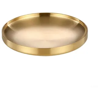 Elegantes, doppellagiges rundes Tablett in Gold, zum Servieren und Präsentieren von Leckereien bei Veranstaltungen (19 cm)