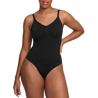 creamy fabrics Damen Figurformender Shapewear mit Slip-Rückenteil – Starke Kompression für Bauch & Taille – Nahtloser Body mit Po-Lifting & Verstellbaren Trägern - S