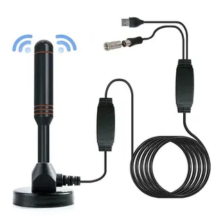 Aukson L11C DVB-T2 Antenne HD 30dbi Leistungsstarke DVB-T2 Antenne HD TV Verstärker 5m Kabel USB und Koax Stecker antenne mit stabilen Magnetfuß