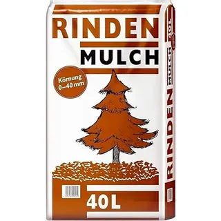 Rindenmulch 0-40 mm Körnung 40 Liter Garten-Mulch Qualität aus Bayern! (Natur)