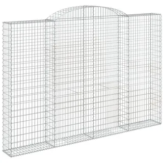 vidaXL Gabionen mit Hochbogen 2 Stk. 300x30x200/220cm Verzinktes Eisen