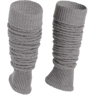 Ateena Stulpen Damen Dunkelgrau Beinstulpen Damen Wolle Winter Stulpen Damen Stulpen Damen Wolle Damen-Gamaschen für Tanz, Ballett klobige Stiefelmanschetten Dunkelgrau - Einheitsgröße