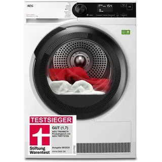 AEG Wärmepumpentrockner 8kg, Testsieger der Stiftung Warentest 2025, neue Energiekl. B, Serie 8000 AbsoluteCare Wolle- & Seidetrocknung, Reversierautomatik für Knitterschutz, Innenbeleuchtung TR8AMZ78