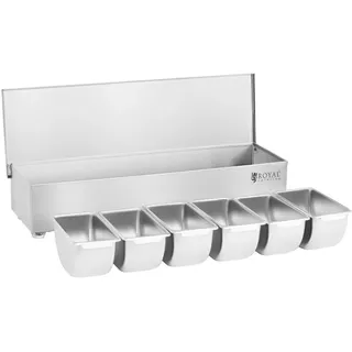 Royal Catering Zutatenbehälter Edelstahl 6 x 450 ml - Barzubehör
