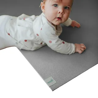 SanoSoft Krabbelmatte Made in Germany & Öko-Tex - 160cm X 200cm Hellgrau,