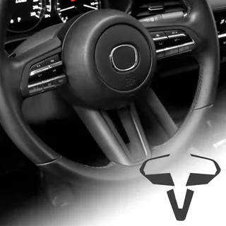 FDAIUN für Mazda 3 CX30 CX50 2019-2025 Zubehör Flanell Auto Lenkrad Frame Lenkradtastenrahmen Dekorativ Aufkleber Innenbereich Auto Teile Geschenk (Schwarz 3Stück)