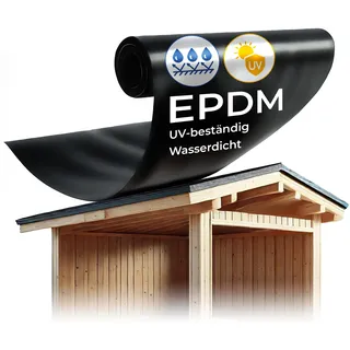 WIWEDA Dachfolie EPDM Folie 1mm 3x5m die Ideale Dachbahn für Ihr Gartenhaus, Carport wasserdicht UV beständig