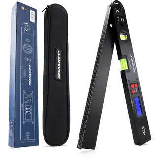 HASKYY Digitaler Winkelmesser mit LCD Display 415mm Elektronische Wasserwaage & Neigungsmesser 0-220° aus Aluminium - Präzises Messwerkzeug für Handwerk, Holzbau & Montage
