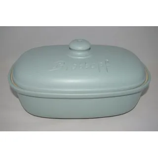Töpferei Seifert Brottopf 30 cm Salbei Oval, Steinzeug Westerwald