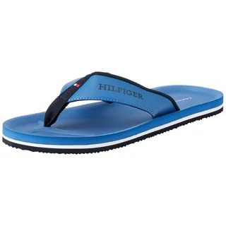 Tommy Hilfiger Herren Flip Flops Comfort Beach Sandal Zehentrenner, Blau (Antique Blue), 40