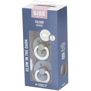 Bibs Fopspeen Symmetric Glowindark Sage - Cloud 0-6 Maanden 2st 2 St Schnuller