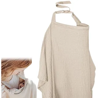 SULIUDAJI Stilltuch Für Unterwegs, Nursing Cover, Nursing Scarf For On The Go, Muslin Nursing Cover For Babies, Breathable Cotton Nursing Cover, Multi Purpose Nursing Cover For Breastfeeding