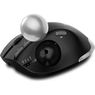 ZELOTES F-33 Trackball-Maus, drei Modi (BT5.2/2.4G/USB), Geeignet für 2D/3D-Grafikdesigner, CAD-Zeichnung, PS,RGB programmierbar - Schwarz