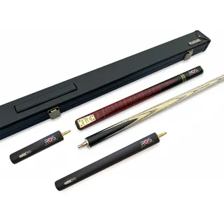 Winsport Queue Snooker Set Ronnie O'sullivan RS-3, 2-teiliger Queue, Queuekoffer, 2 Verlängerungen, 10 mm Klebeleder, Schnellverschluss Gewinde, 3/4 Teilung