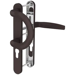 MS Beschläge Langschildgarnitur Wechselgarnitur Braun 92mm