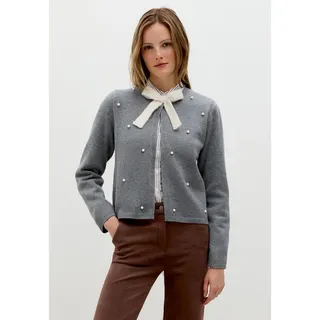 More & More dekorative Strickjacke, grau