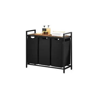 VASAGLE Wäschekorb 114 l Braun/Schwarz