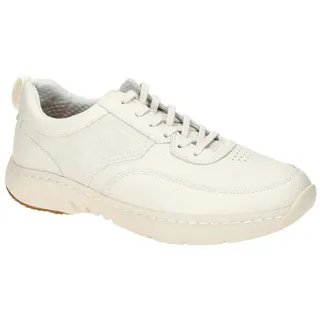 CLARKS Pro Lace Herren Echtleder-Schuhe Freizeit-Schuhe Schnürschuhe Sneaker 26176862 7 Creme-Weiß - Gr.: 41,5