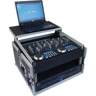 Tego Pro 27268 Winkelrack 4/10 HE mit Laptop Ablage - Kombi Case, L-Rack, DJ Rack 19"