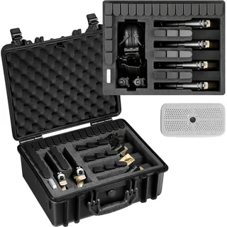 Vevor Hartschalenkoffer für 6 Pistolen 47,5x41,5x21,5 cm XPE-Schaumstoff Schwarz