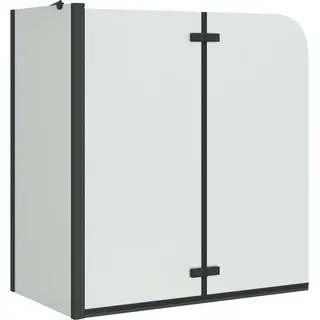 vidaXL Bad-Duschschirm Schwarz 120 x 68 x 130 cm