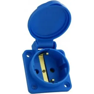 Doktorvolt Einbausteckdose 230V 16A IP54 Blau