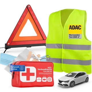 autogadget® Erste-Hilfe-Set 3 in 1 - Auto Erste Hilfe Set 2025 - KFZ Verbandskasten Auto, (Set, 1 St), Europaweit zugelassen