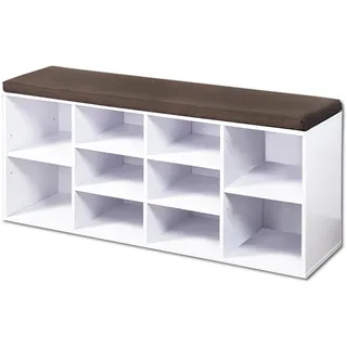 KESPER Schuhschrank 103,5 x 48 x 29,5 cm mit Sitzbank braun-weiß