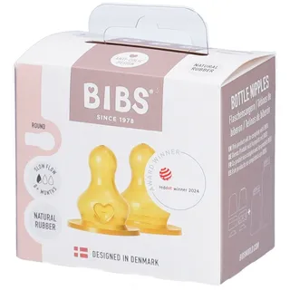 Bibs Baby Glass Bottle Latex Nipple Trinksauger Slow Flow 0+ months 2 St.