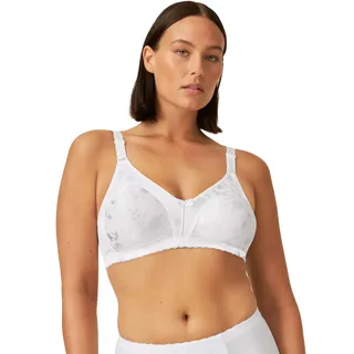 Naturana® Minimizer BH ohne Bügel [Cup B-E] | Blumenmuster | Optisch eine Cupgröße kleiner | Vorne verstellbare breite Träger | Nahtloser vollelastischer Cup | OEKO-TEX® STANDARD 100 - 100B