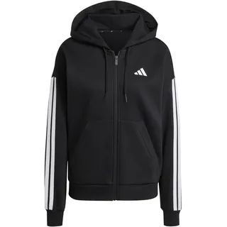adidas Essentials 3-Streifen Fleece Damen Kapuzensweater, schwarz - XS