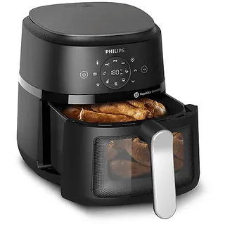 Philips 2000 Series Airfryer NA221/00 schwarz/silber 4,2 L mit Sichtfenster