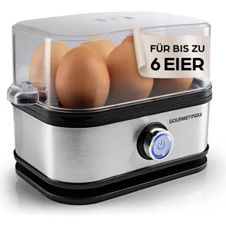 GOURMETmaxx Eierkocher 6 Eier + Messbecher Silber