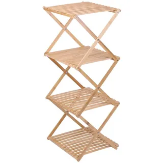 Alpina Badregal - 4-lagig - 40 x 33,5 x 93,5 cm - faltbar - Bambus - Braun