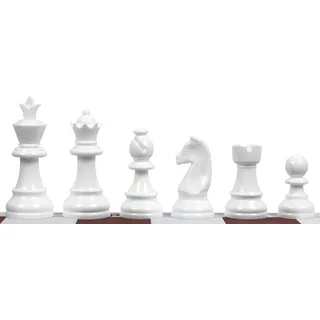 Sunrise Chess & Games Staunton 6 Schachfiguren, Schneeweiß | Schneeweiße Kunststofffiguren, König 95 mm, Klassische helle Spielseite im Staunton-Stil