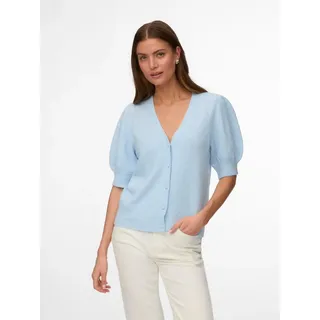 Vero Moda Strickjacke VMDOFFY 2/4 V-NECK CARDIGAN NOOS Materialmix blau M (38)