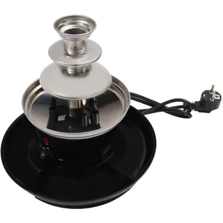 CHFUNE Schokoladenbrunnen Edelstahl - 3 Etagen,Schokofondue Fondue Schokofontäne Schokobrunnen Mit Food Tray für Nacho Käse Liköre Party Hochzeit